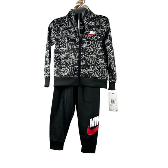 Nike Futura Allover Print Tracksuit 2-Piece Set - Black 2T - Picture 1 of 2
